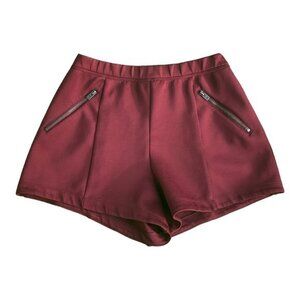 Hollister Front Center Seam Zipper Shorts 3" Inseam Burgundy